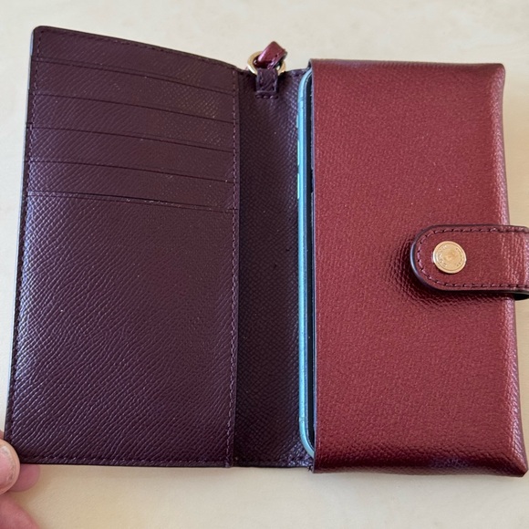 EUC COACH PEBBLED LEATHER BUTTON CLOSURE BIFOLD WRISTLET WALLET - Picture 4 of 11